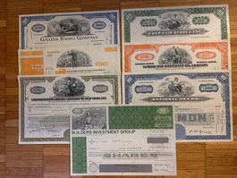 Alte Aktien-Zertifikate Sammlung, Vintage Wertpapiere  (58)