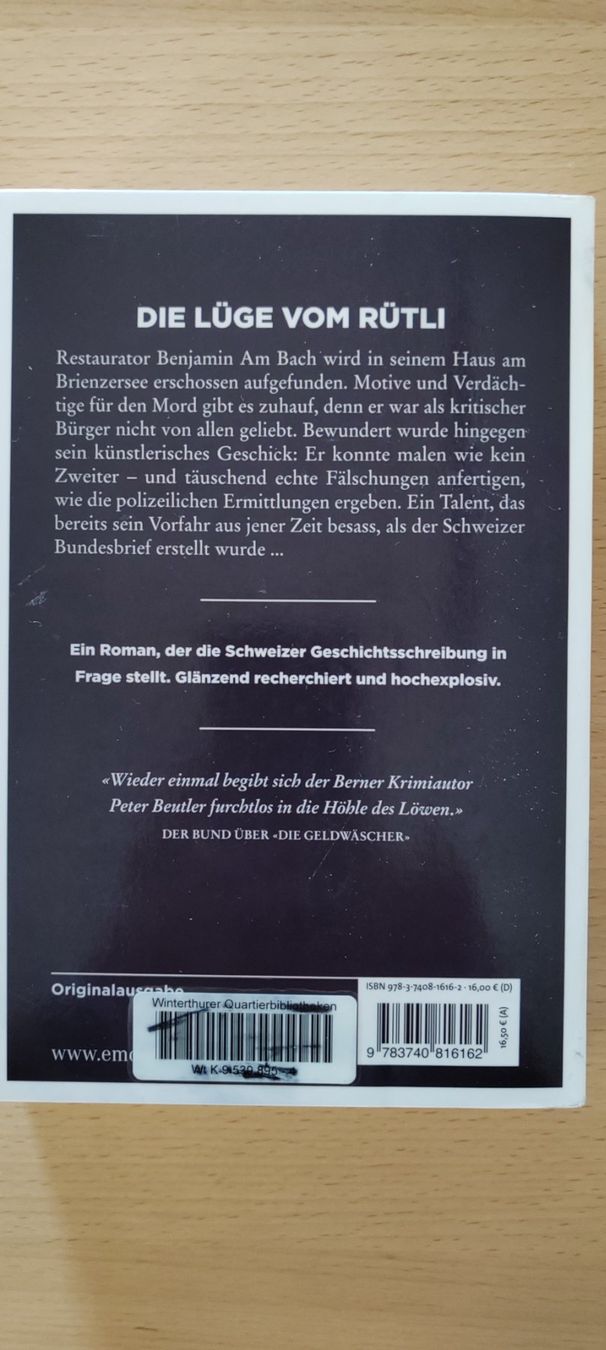 Libri: Peter Beutler DER BUNDESBRIEF Krimi – Usato da Feusisberg venduto da Sindbad3 1