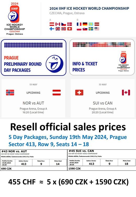 2024 IIHF Ice Hockey World Championship Prague SUI CAN Kaufen auf