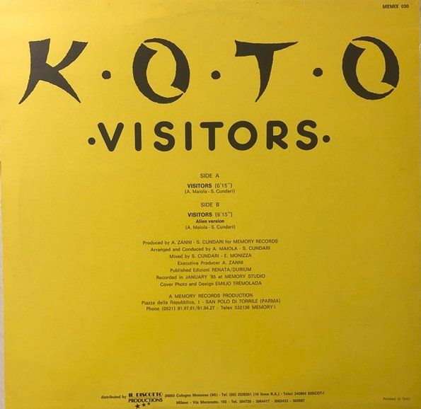 Dischi in vinile: Koto - Visitors (12'' Maxi-Single) – Usato da Grüningen venduto da azulvinyl 1