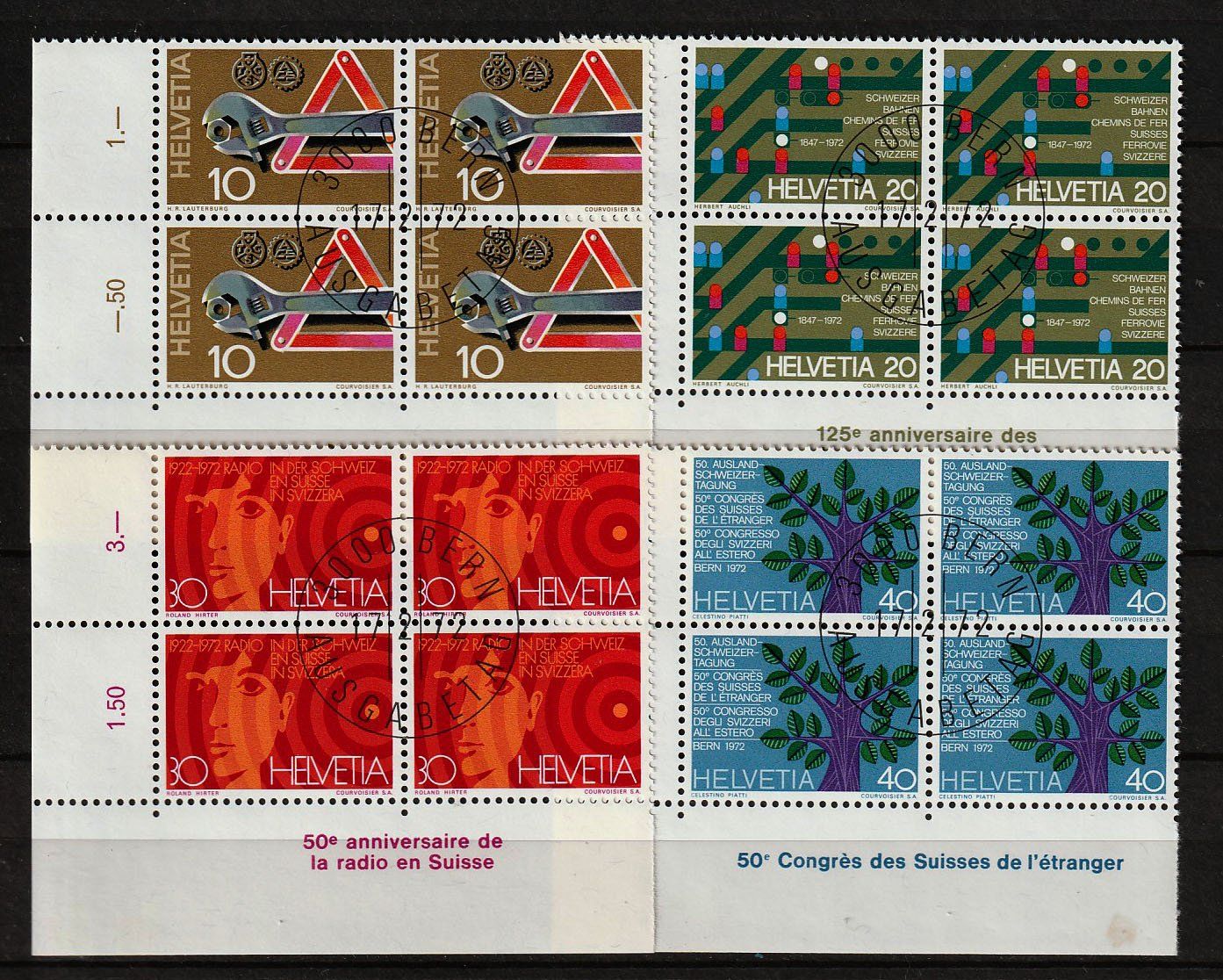Tutti i francobolli: 1972 4er-Block Serie ETS – Nuovo (secondo la descrizione) da Arlesheim venduto da gaugi43