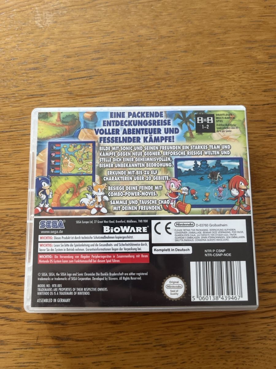 Nintendo Jeux: Nintendo DS Sonic Chronicles Die Dunkle Bruderschaft – Neuf (Voir description) à Flawil par kas_2tpb 2