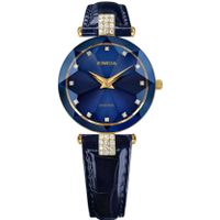 🇨🇭 Jowissa Uhr Facet Strass Swiss Made Damenuhr Blau NEU