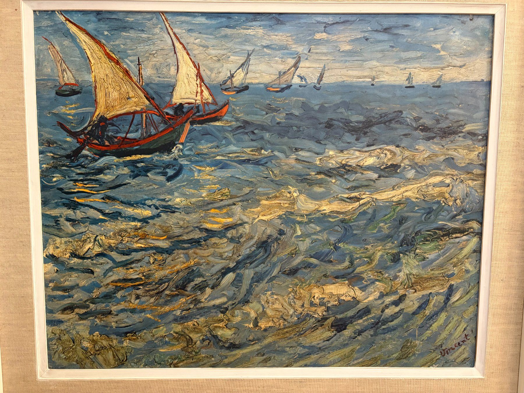 Tableaux: 74.5x62.5/ Van Gogh / Kunstdruck Segelboote Bilderrahmen – D'occasion à Ottenbach par TimelessEmotions. 2