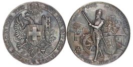 Schützenmedaille "Genf" von 1887 (Silber, unz/Stgl.)
