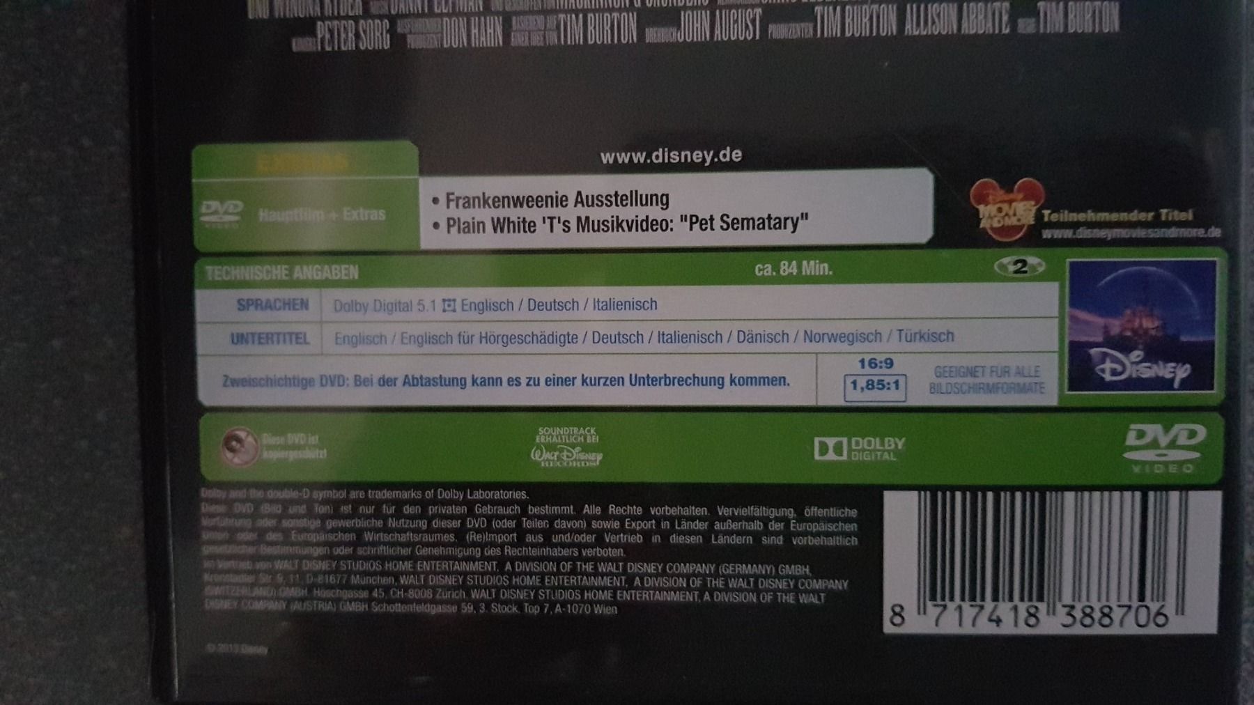 Alle DVDs: DVD Frankenweenie / Disney – Gebraucht aus Oetwil am See von fineli2 1