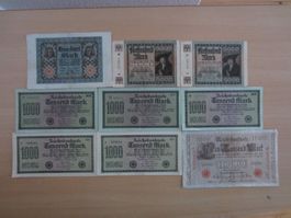 ALTE DEUTSCHE BANKNOTEN UND GUTSCHEINE, AB NUR 2.- FR