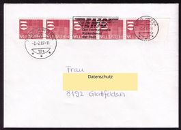 Brief m ROLLENENDE_KLEBESTELLE__ET Maschinenstempel AROSA !!