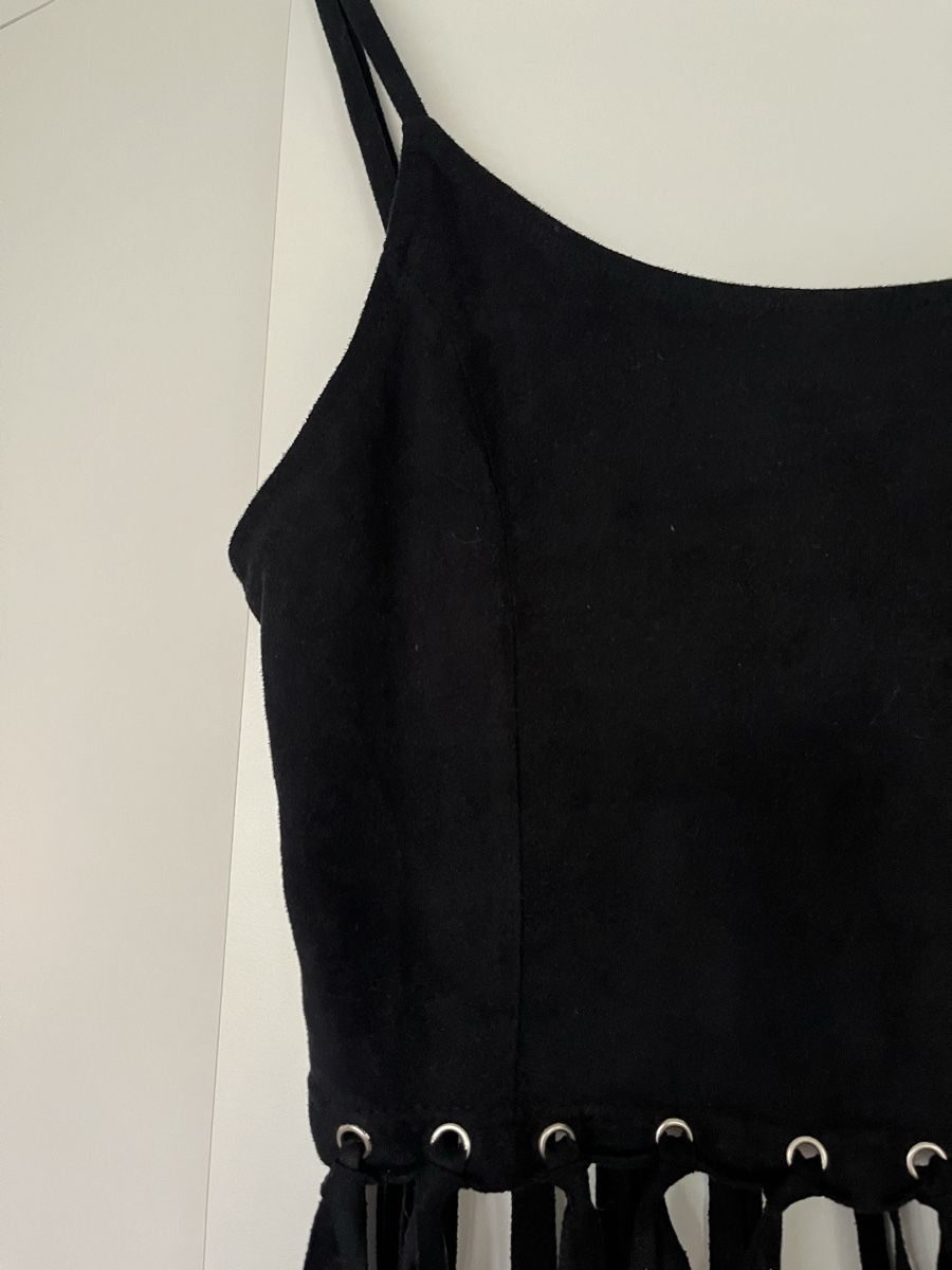 Top: Schwarzes Fransen Top von Chic&Booti, Grösse S, Sommer – Nuovo (secondo la descrizione) da Gockhausen venduto da Lali013 3