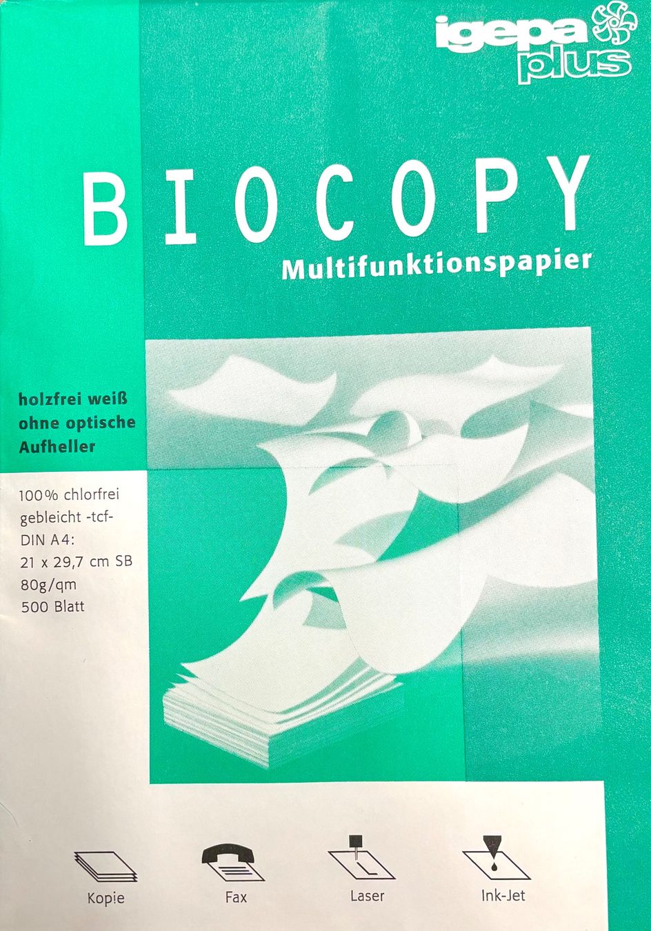 Carta: Igepa Biocopy A4 Multifunktionspapier - 500 Blatt, Neu & OVP – Nuovo (secondo la descrizione) da Zürich venduto da Iva_Nova