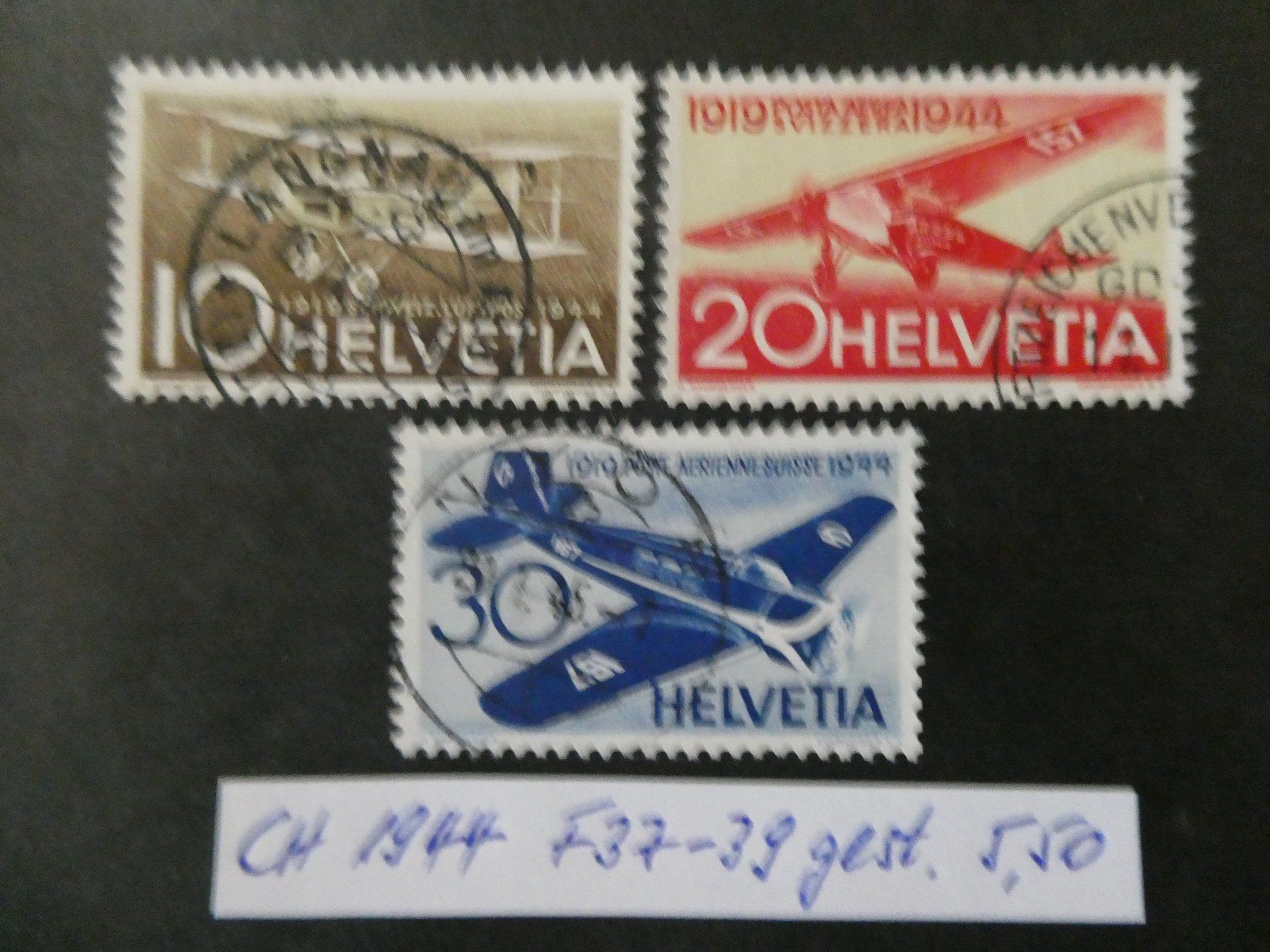 Tutti i francobolli: CH 1944 Nr. F37-F39 gestempelt – Usato da Lausen venduto da Herbamare01