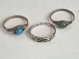 3 Silber Ringe vintage