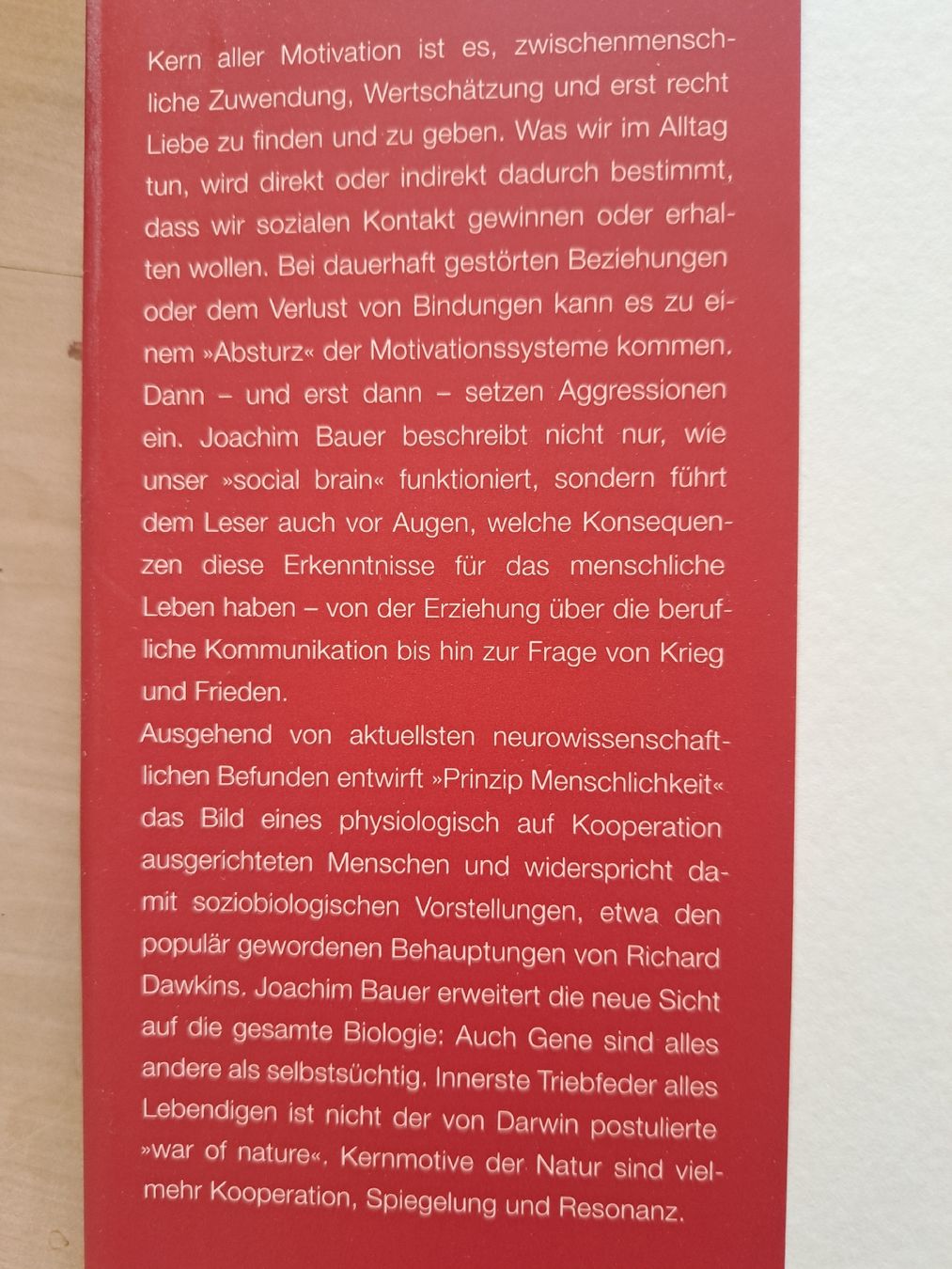 Bücher: Prinzip Menschlichkeit. Joachim Bauer. – Gebraucht aus Zürich von chusel 3