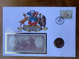 CHILE- 1st Day Cover 1994- Escudo N.D. &  100 Pesos 1993 FDC