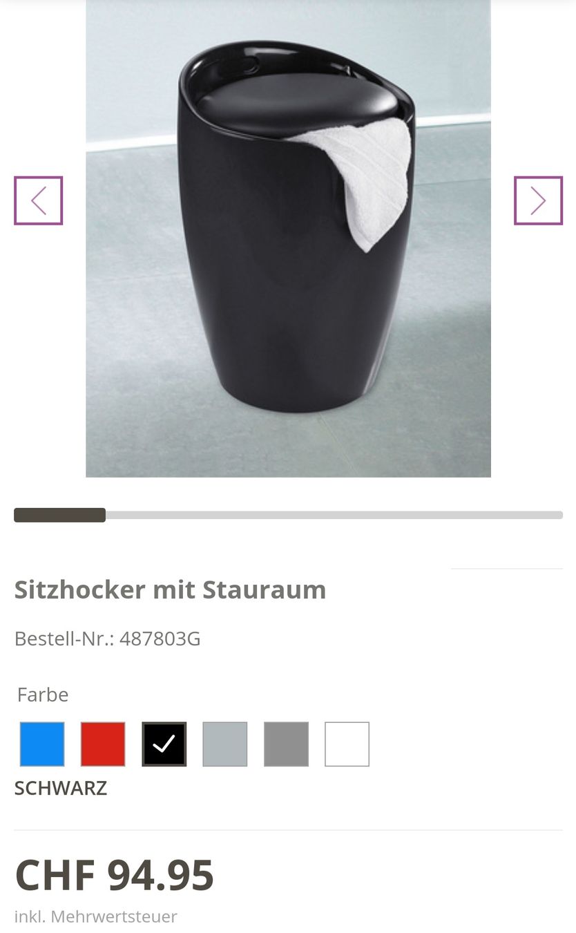 Stenditoi: Wäschekorb mit Sitzfläche, Schwarz – Usato da Bassersdorf venduto da Sanjam_s 1