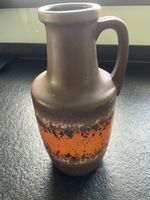 Retro Keramik Krug Vase, Braun Orange, 404-26, Vintage