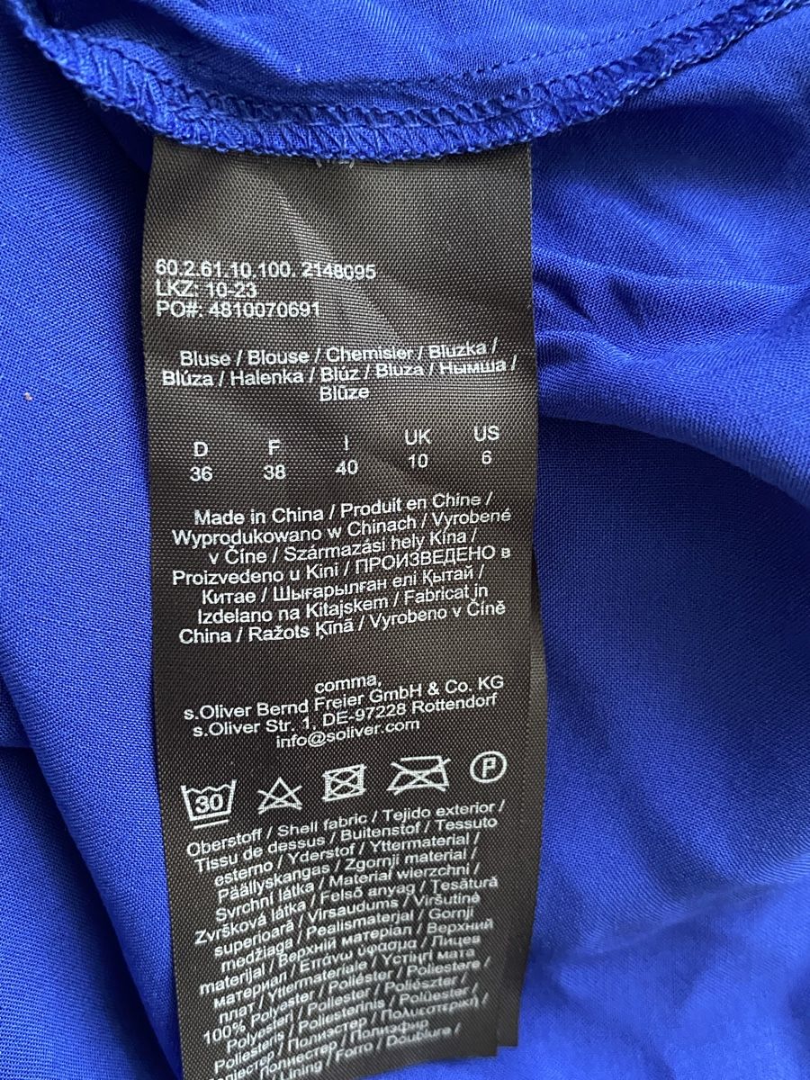 Comma Camicette: Comma Bluse Gr. 36 Königsblau – Usato da Strengelbach venduto da Bycy 4