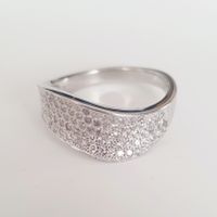 Silber Ring 925 mit Zirkonia Steinen, Grösse 18,9 mm Neu