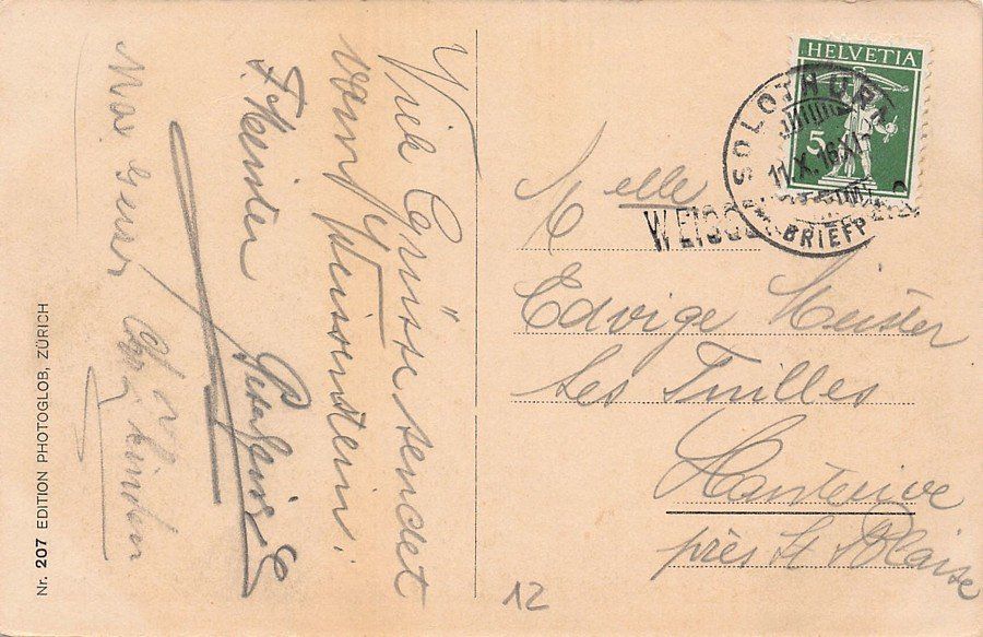 Ansichtskarten: Weissenstein - Solothurn, gelaufen 1916 – Gebraucht aus Frauenfeld von POML 1