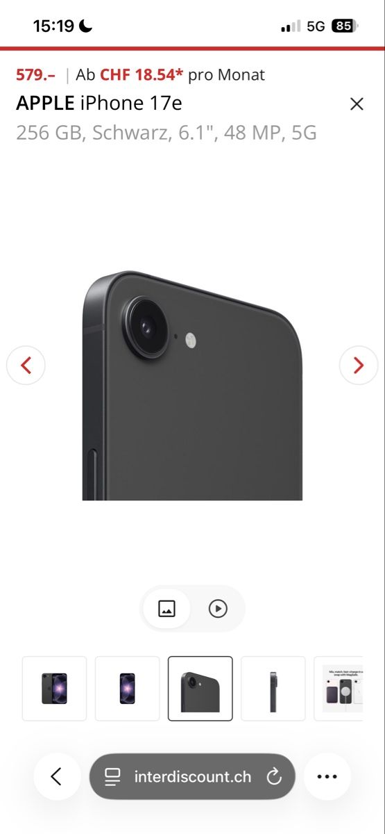 Apple Handys / Smartphones: APPLE iPhone 17e 256 GB Noir 6.1" 48 MP 5G – Neu und originalverpackt aus Semsales von eme_gf9j 1