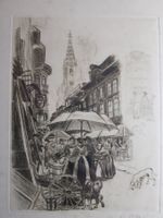 spannendes antikes Bild Skizzen Zeichnung Litho