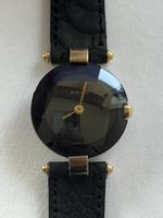 Montre RADO Coupole cadran noir, bracelet cuir noir, 