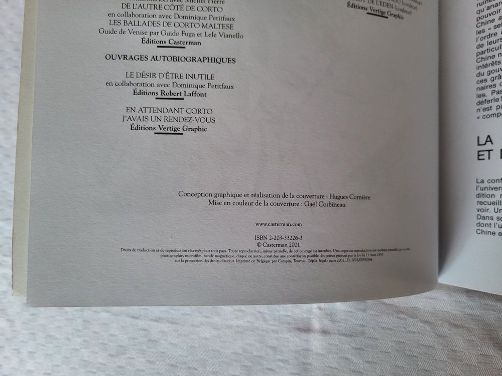 Figurine Corto Maltese 'Corto En Sibérie' Pixi - Boîte Et Certificat, 1996, Limité 650 Ex