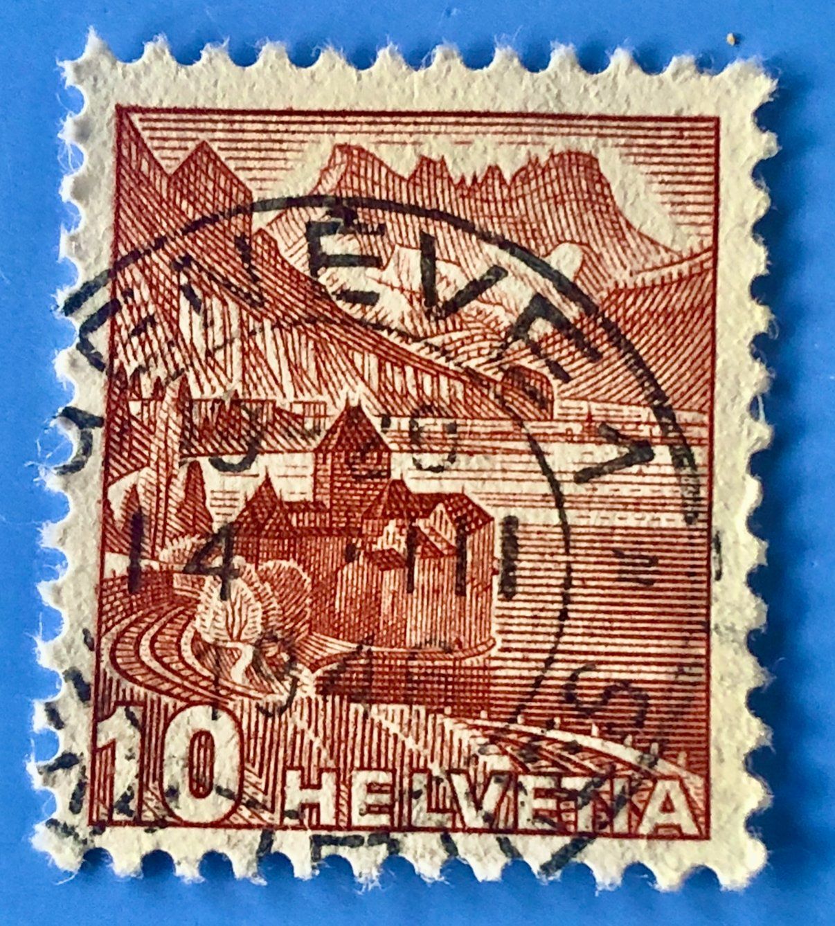 Tutti i francobolli: Landschaftsbilder Stempel  Geneve – Usato da Aarau venduto da Billa007