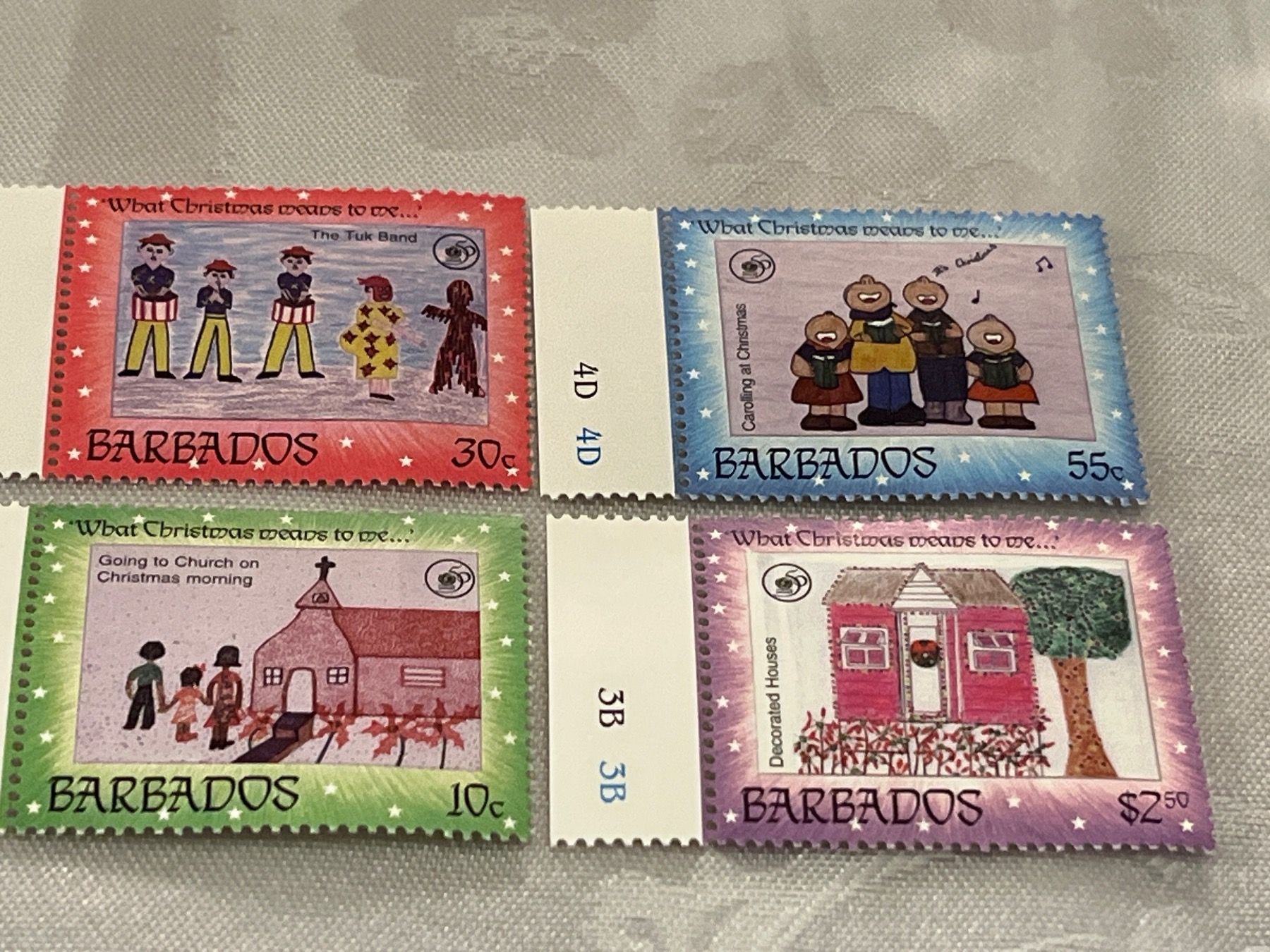 Tutti i francobolli: Briefmarken Weihnachten Barbados – Nuovo e nell'imballaggio originale da Zürich venduto da engebrunau