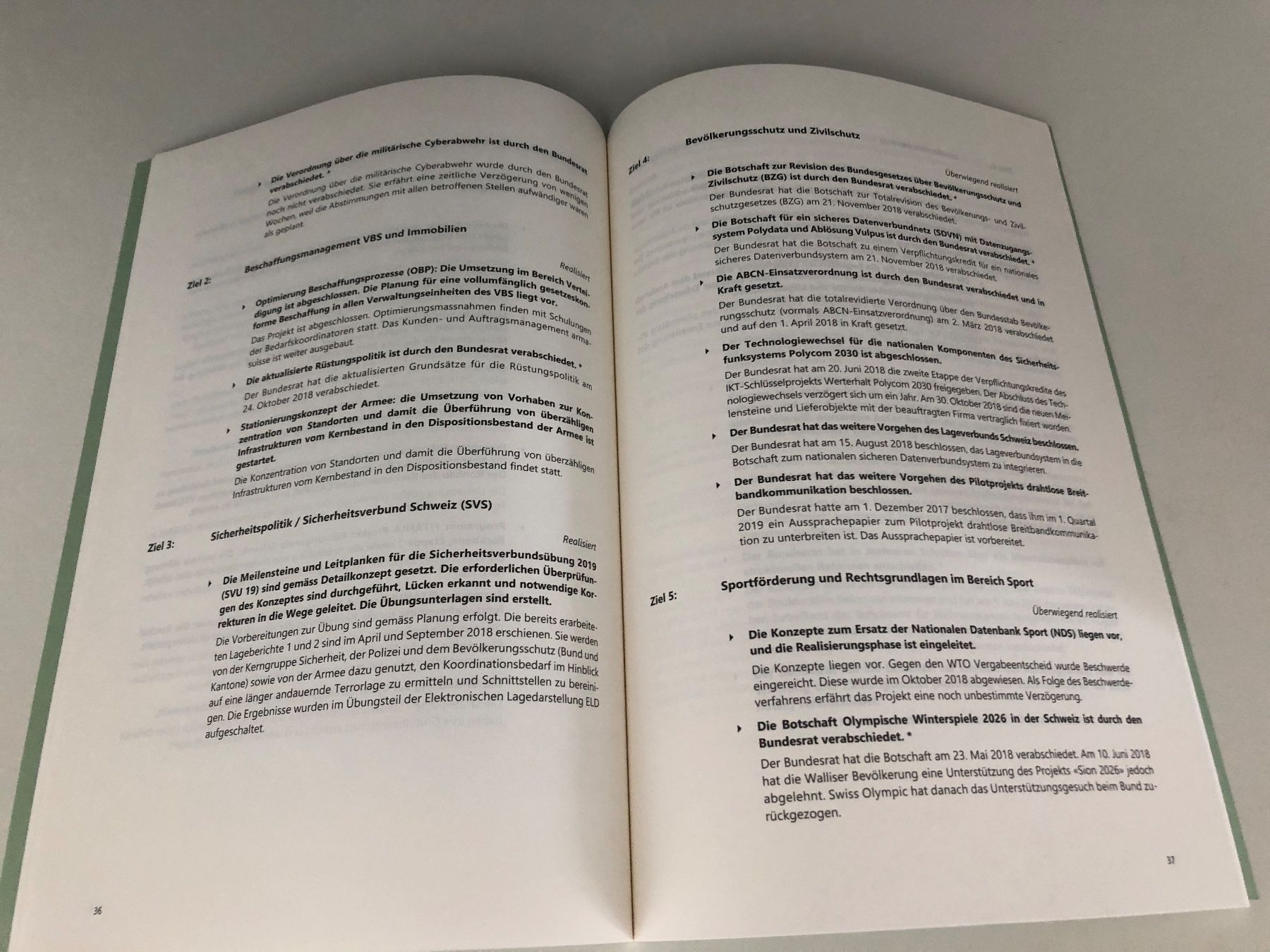 Libri: Geschäftsbericht des Bundesrates 2018 – Usato da Hergiswil LU venduto da FcMalkov 3