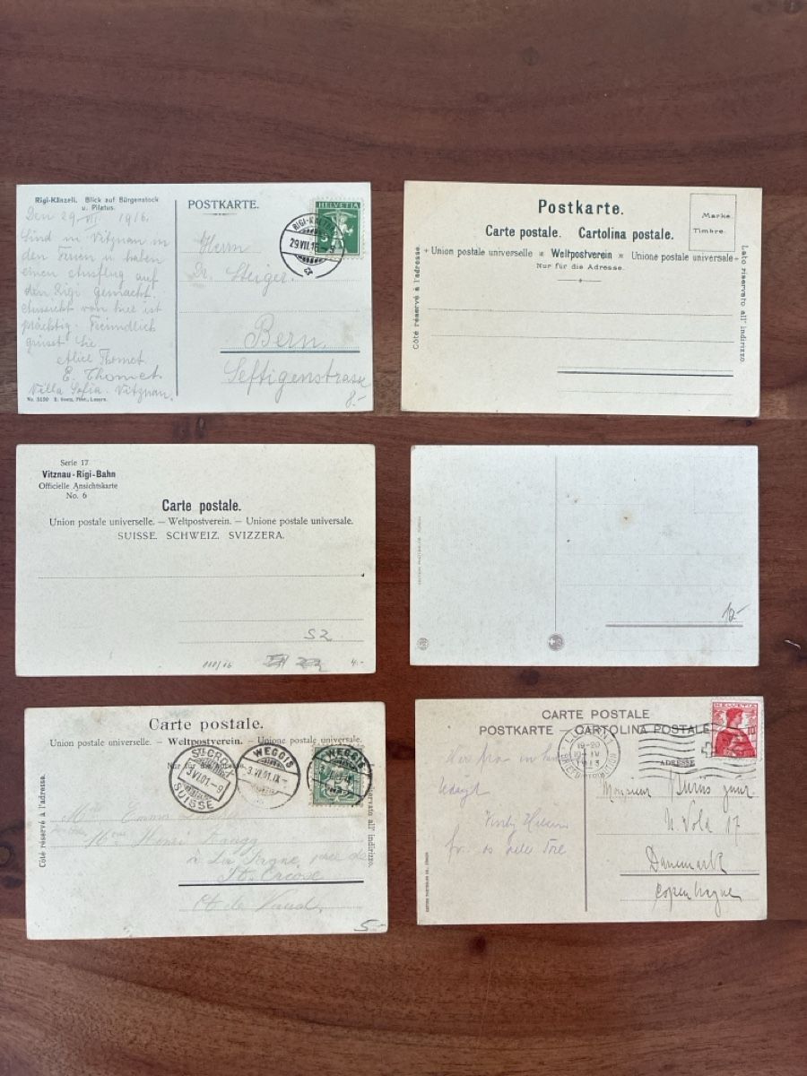 Ansichtskarten: 6 Ansichtskarten Schweiz vom Rigi Känzeli SZ – Gebraucht aus Oftringen von Cla.vD.74 1