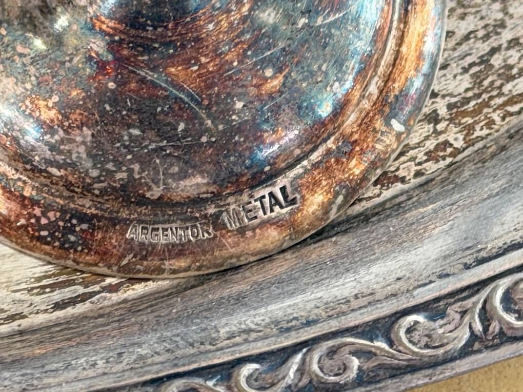 Piatti di portata: Vintage "Argentor" Set 6 Likörgläser mit Tablett versilbert – Usato da Muolen venduto da Spamshielded 1