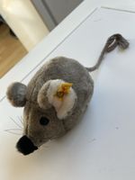 Steiff Maus Plüschtier grau mit Knopf (2I5)