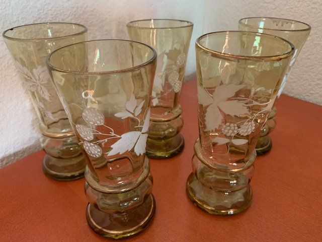 Verres: 5 antike Trinkgläser - Handarbeit – D'occasion à Gundetswil par Egro100