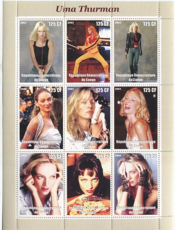 Alle Briefmarken: Block "Uma Thurman". Guinea – Neu und originalverpackt aus Basel von Butsch5