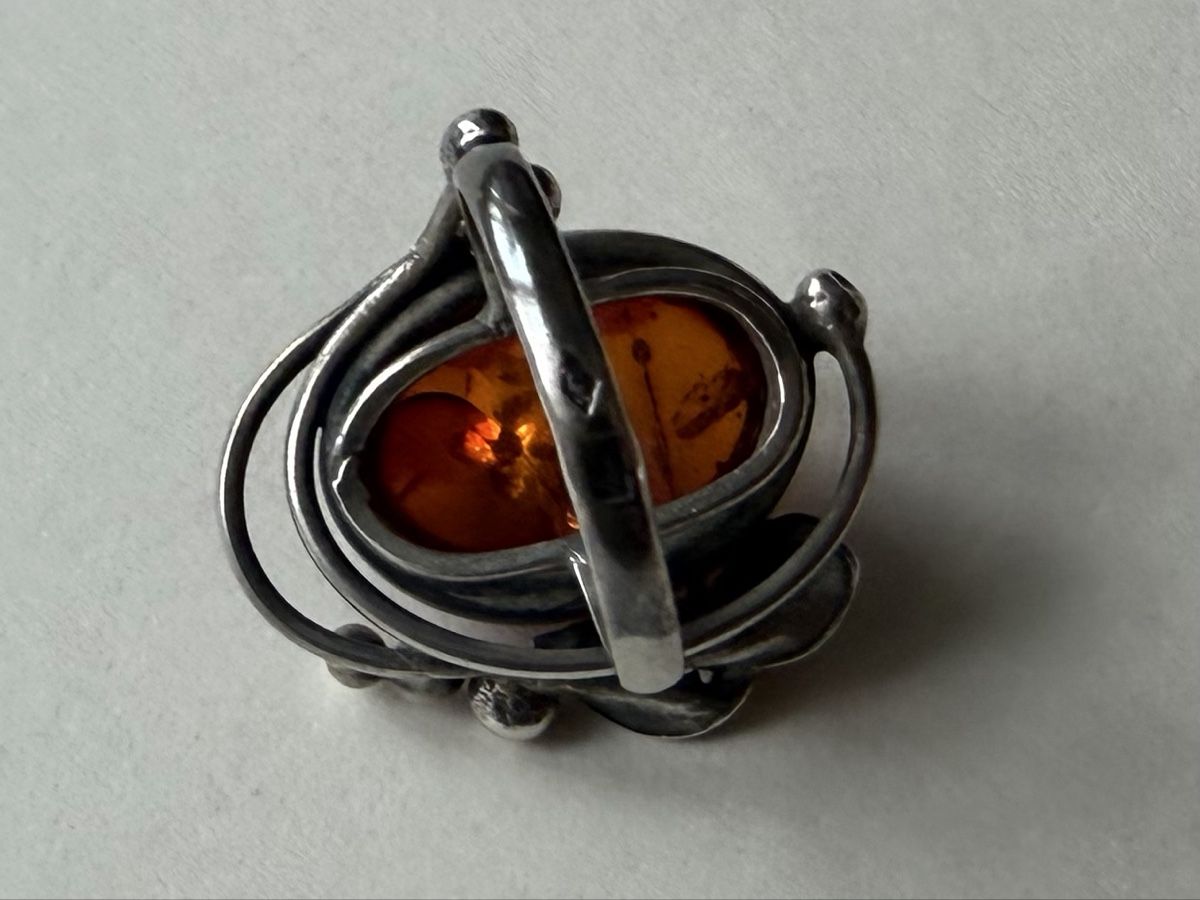 Anelli: Silberring mit Bernstein Design antik  – Usato da Gossau venduto da Magic999 7