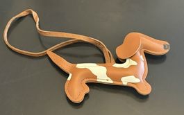 Taschen-Anhänger, helllbraun-weiss gefleckter Hund, neu