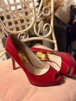 Michael Kors Pumps rot Lackleder Peep Toe guter Zustand