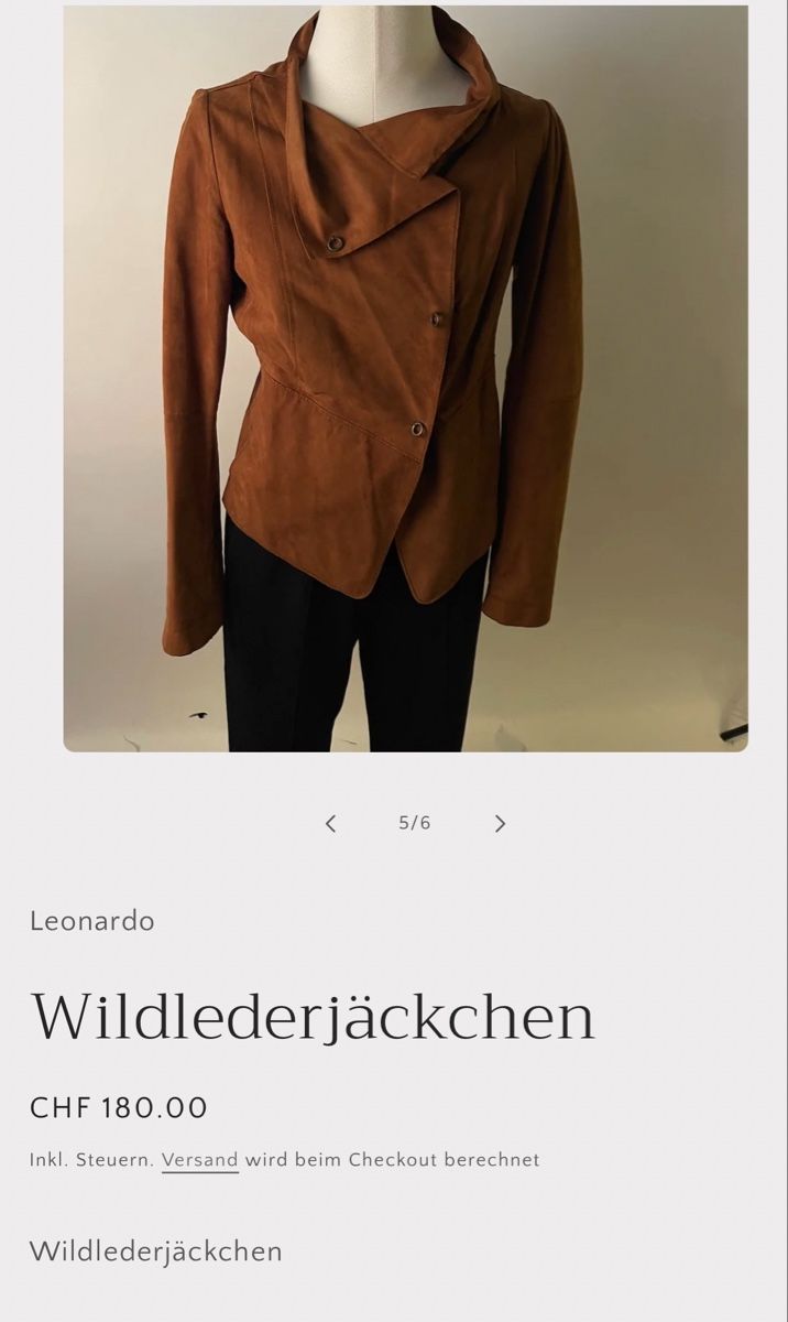 Jacken: Leonardo Suede Leather Jacket, Size 38 Made in Italy – Gebraucht aus Zürich von Heisenberg27 1