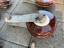 Wunderschöne Rolle / Flaschenzug Isolator Freileitung Strom