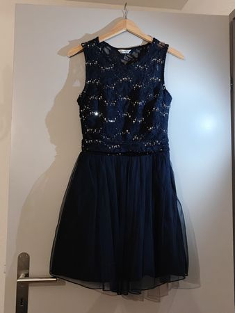 Kleid mit Tüll & Glitzer - Dunkelblau - Gr. 36 ✨