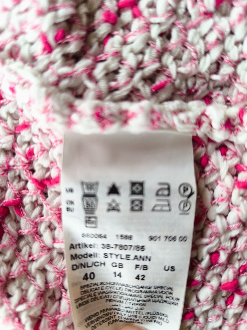 Brax Giacche: Brax Strickjacke Gr. 40, Pink/Weiss, – Usato da Schaffhausen venduto da gab_v5qf 5
