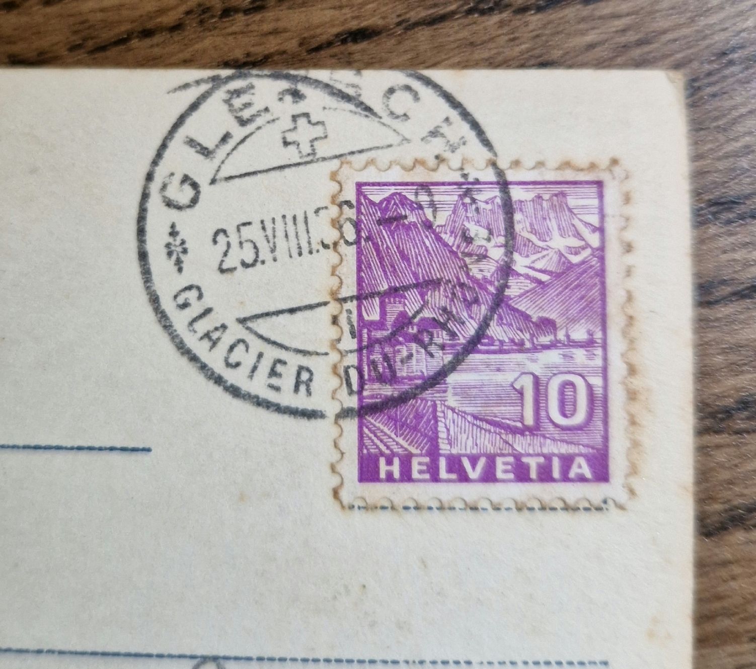 Cartoline postali: Gletsch u. Rhonegletscher, interessanter Stempel 1936 – Usato da Ebikon venduto da Donar50 2