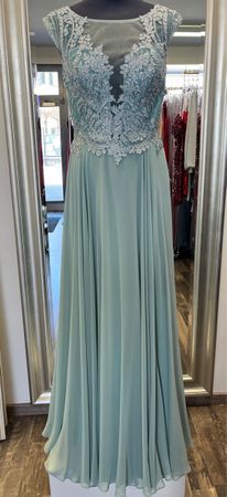 Elegantes Abendkleid Gr. 36 Spitze Mintgrün Festkleid Hochze