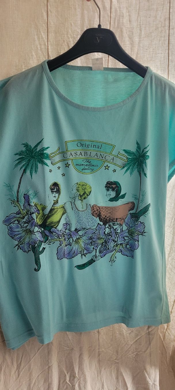 T-shirt: T-shirt Original Casablanca, turquoise, Taille M. – Usato da Vevey venduto da lba_dd82