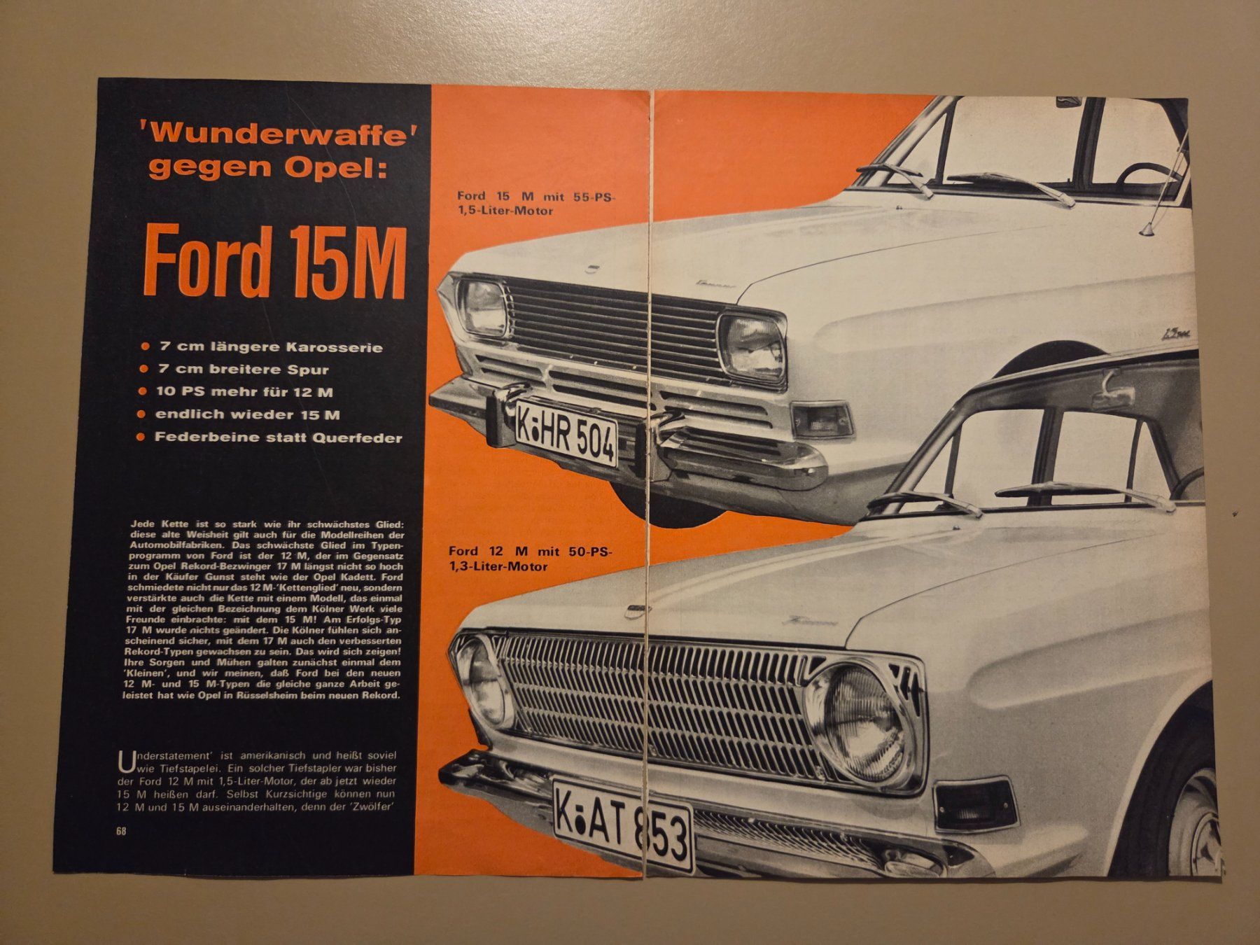 Zeitschriften & Magazine: Wunderwaffe gegen Opel: FORD 15M - 1966 – Gebraucht aus Wilen b. Wollerau von 4banger