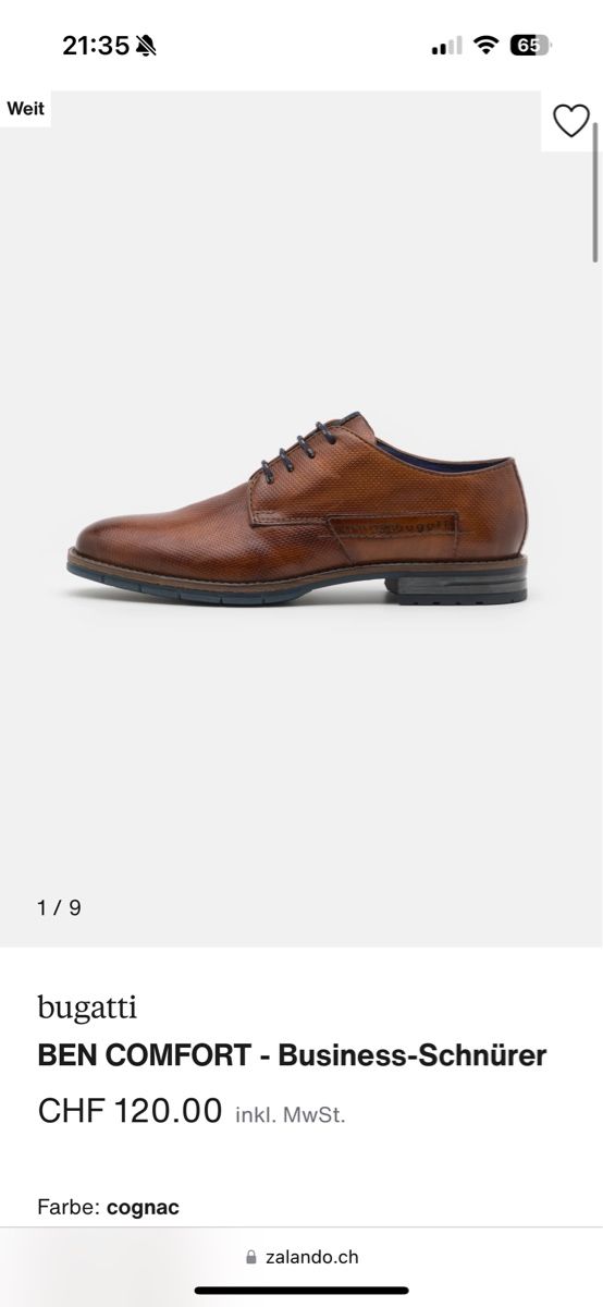 Bugatti Scarpe da uomo: bugatti cognac - Business-Schnürer - Orginalpreis 120.- – Nuovo e nell'imballaggio originale da Zürich venduto da luxuryoutlet1 5