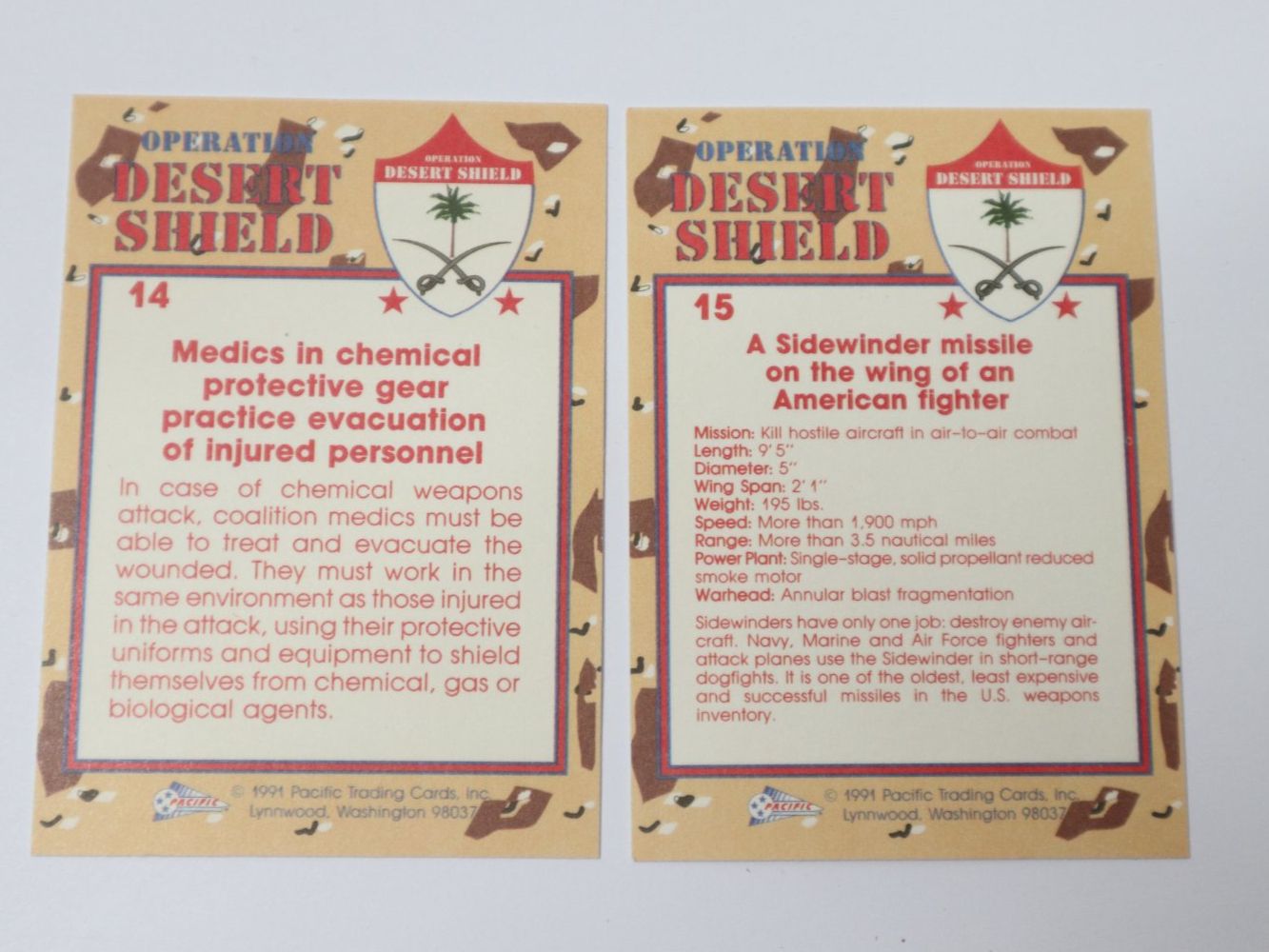 Cartes à collectionner: 1991 Trading Cards Operation Desert Shield Sidewinder – Neuf (Voir description) à Eschenbach SG par Astalavista 1