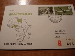 Erstflug 1962 Zch - Accra, Swissair, Marken FL
