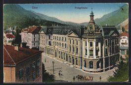 AK Chur, Strasse mit Postgebäude, 1926